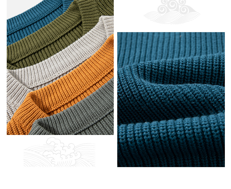 Men's Clothing Autumn and winter thick loose youth spot cotton round neck men's clothing loose casual knit sweater men_voghion.com