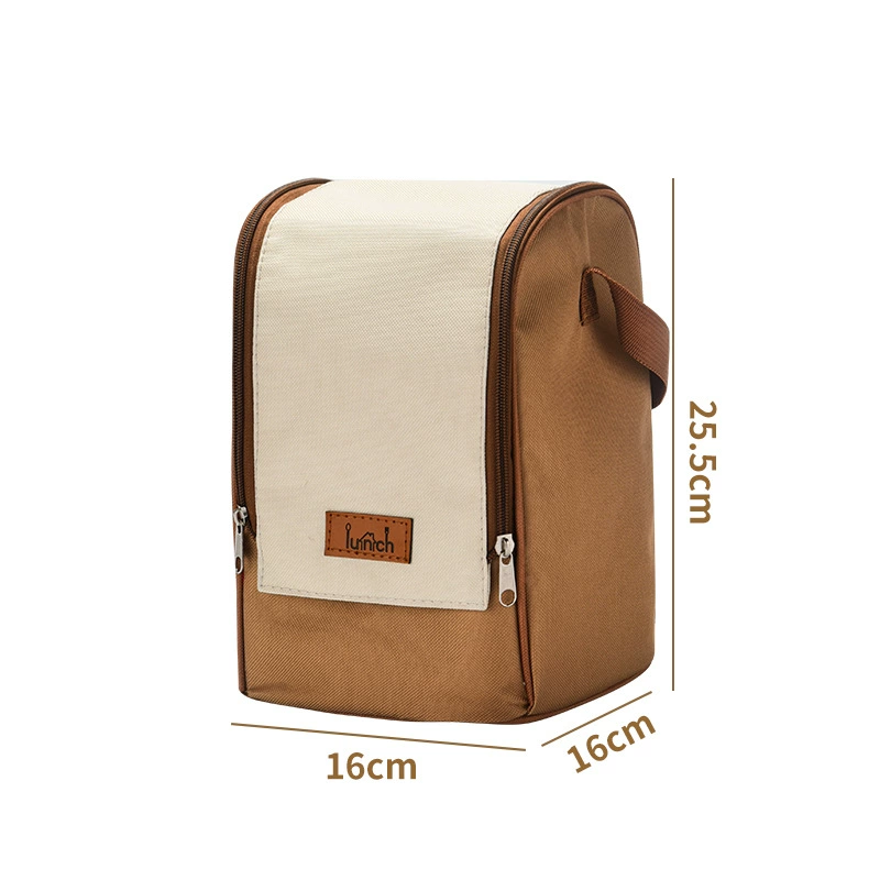 Insulated handheld lunch bag, thermal travel picnic cooler, waterproof, small & large