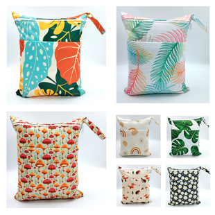 Tsoocosy New Cartoon Printed Baby Double Zipper Diaper Bag Washable Diaper Bag Storage Bag E-Commerce Wholesale