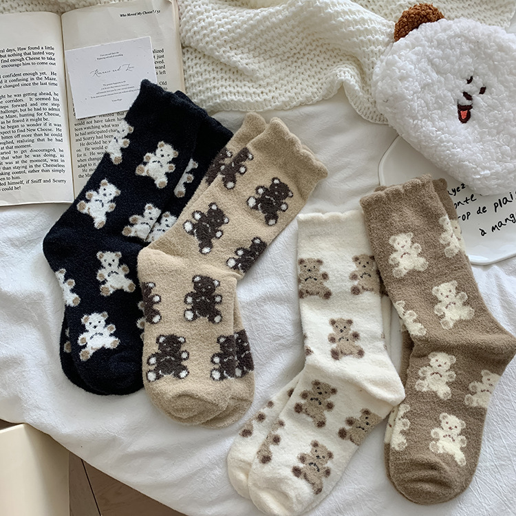 Socks Lingerie Type Cute Sweet Women's Bear Polyester Ankle Socks A Pair