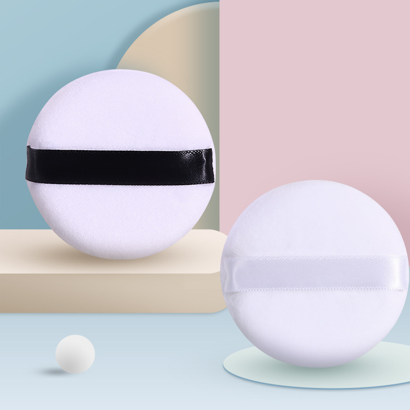 Flocado miel en polvo puff piel amigable seco redondo estudio maquillaje algodón puff polvo seco polvo suelto herramientas de belleza