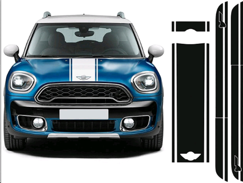 适用于宝马mini f60 all 4侧裙车头车尾贴纸个性改装车贴A233|ms