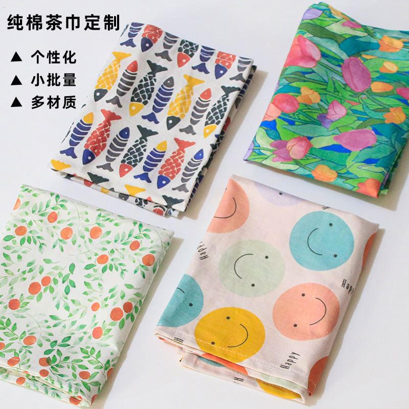 Foreign Trade Wholesale Pure Cotton Tea Towel Absorbs Water and Does Not Fade Kitchen Towel Linen Hand Towel Pure Cotton Printed Tea Towel Customization Foreign Trade Wholesale Pure Cotton Tea Towel Absorbs Water and Does Not Fade Kitchen Towel Linen Hand Towel Pure Cotton Printed Tea Towel Customization
