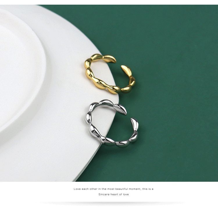 Korean version of the oliveshaped ring design sense geometric open ring wholesalepicture12