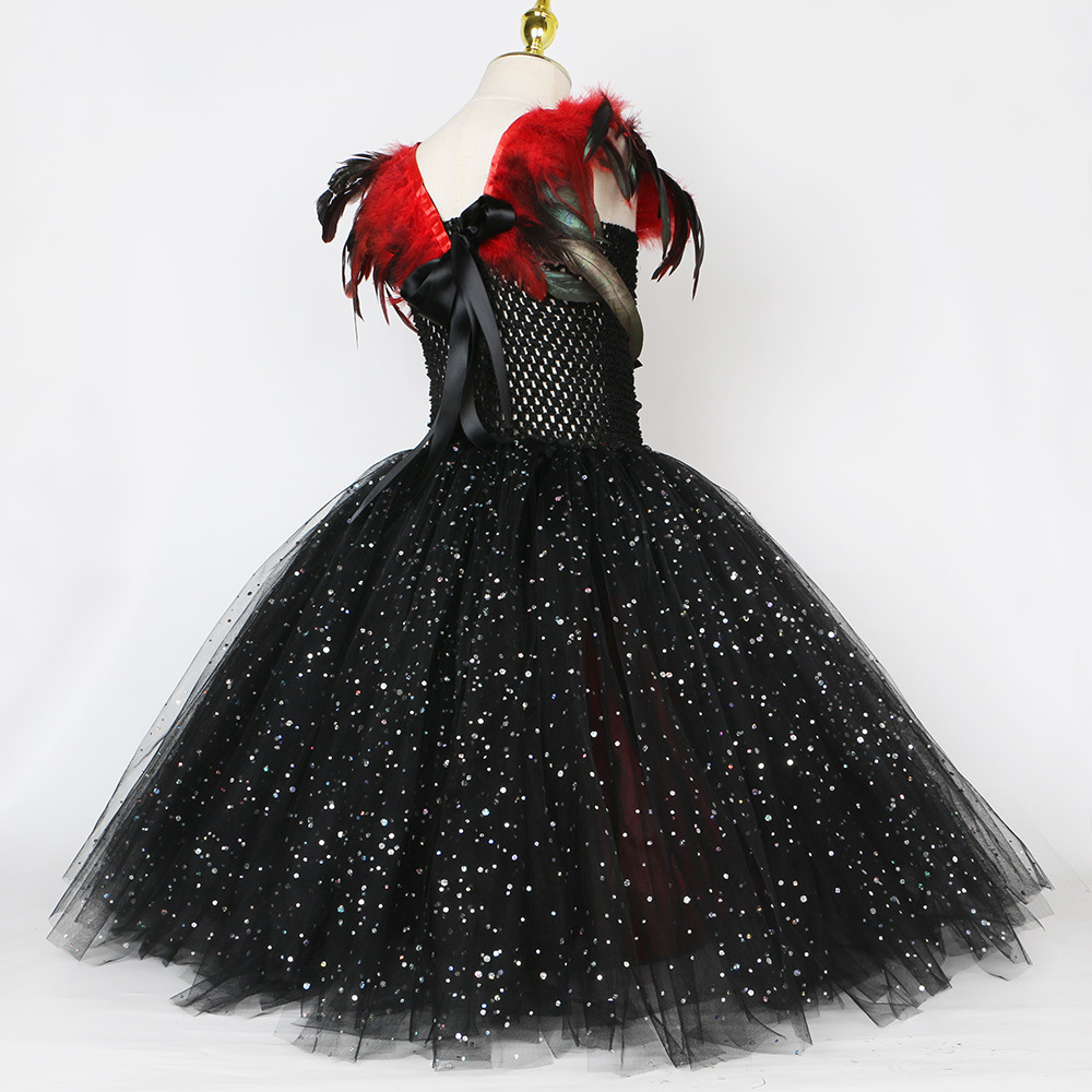 Abbigliamento per bambini Vestito da vampiro e zombie per bambini Costume da cosplay di Halloween per ragazze Vestito da tutù in tulle a rete_voghion.com