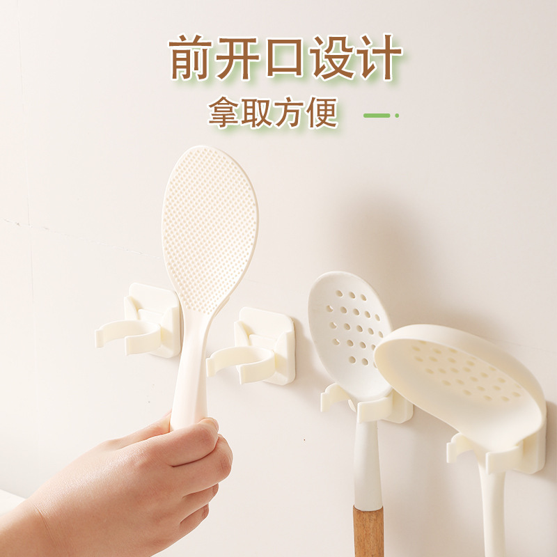 Rack de almacenamiento de cocina Botella de condimentos Cuchara Rack de almacenamiento de objetos tipo pegado Cuchara de arroz gancho Household Soup Finishing Rack