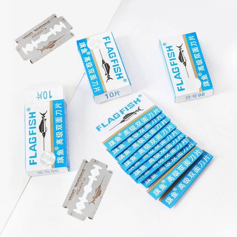 Фабрика прямых продаж из нержавеющей стали двухстороннего лезвия ручной старомодный бритва бритье лезвие 10 штук