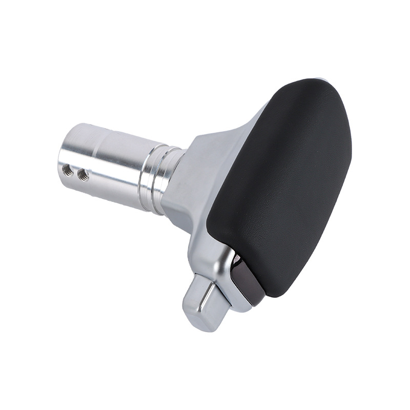 Car modified leather gear head yacht type gear head button type shift lever aluminum alloy wave stick wood grain carbon fiber grain