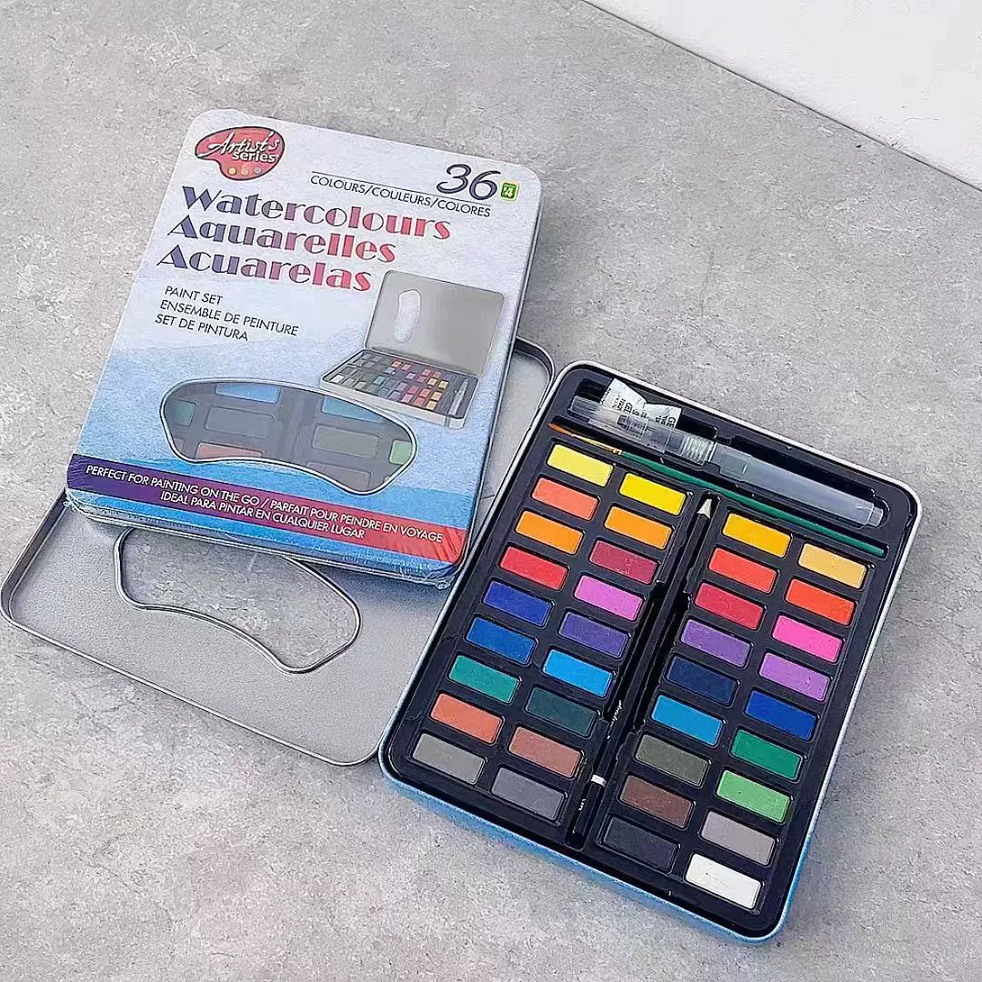 Трансграничная оптовая продажа твердых акварельных пигментов набор рисованной художественных принадлежностей для детей DIY рисование акварельной пигментной пуды