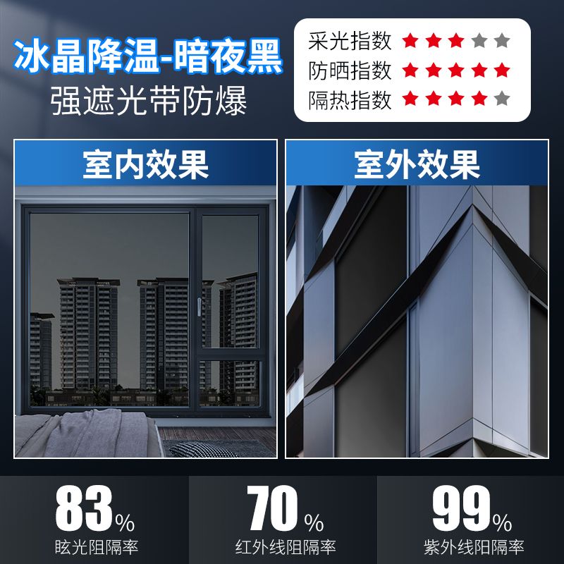 얼음결정 냉각-다크나이트 블랙 [초보온, 자외선 차단]