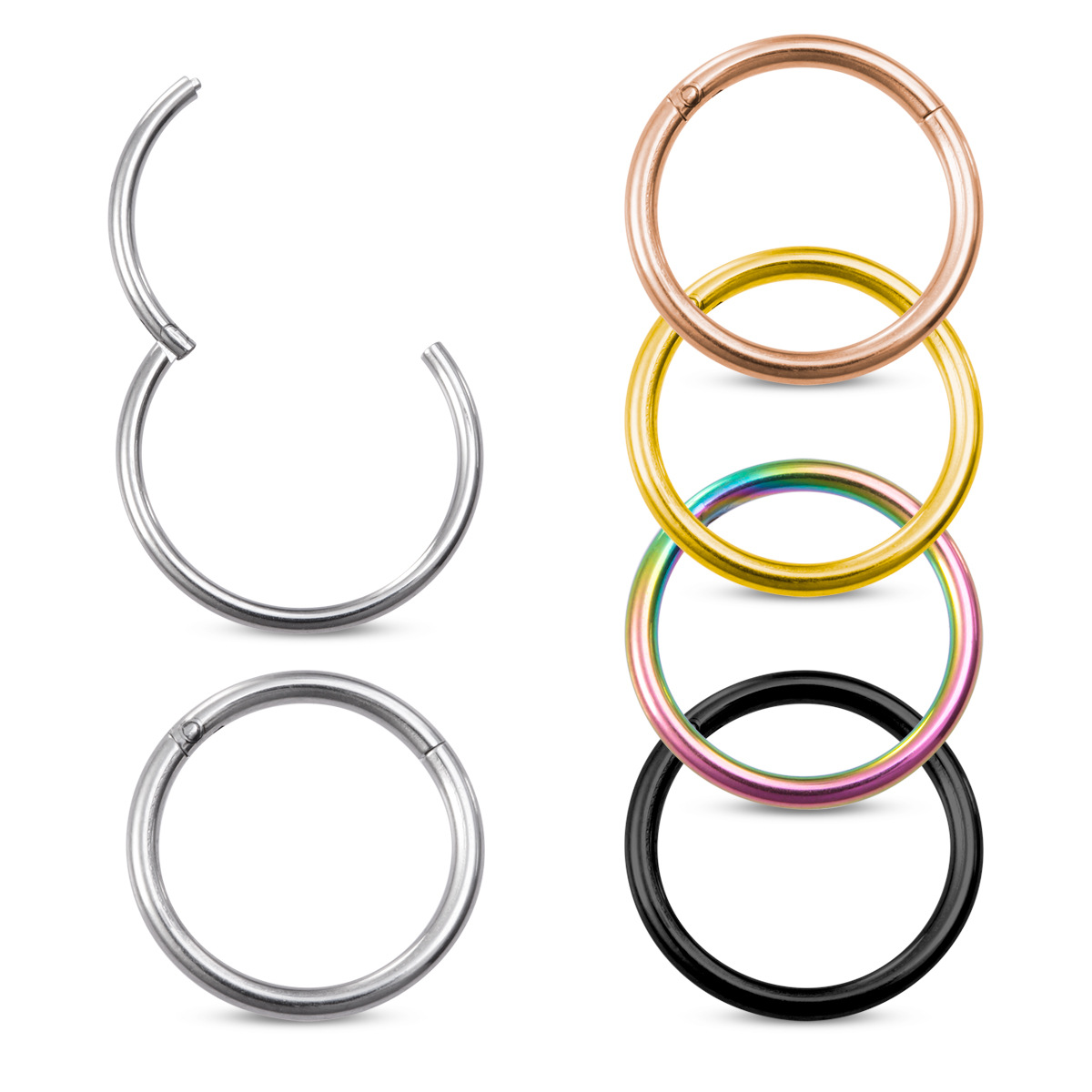 Nose Ring Classification Simple Style Round Stainless Steel Plating Nose Ring Nose Pin