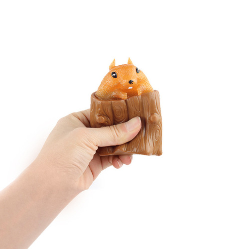 Decompression and Vent Squirrel Cup Tricky Toy Squeeze Flying Squirrel Tree Stump Evil Squirrel Same Style Pinch Toy