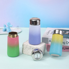 简约新款覆钛保温杯男女士家用办公带茶漏直身杯机械表盖口袋杯