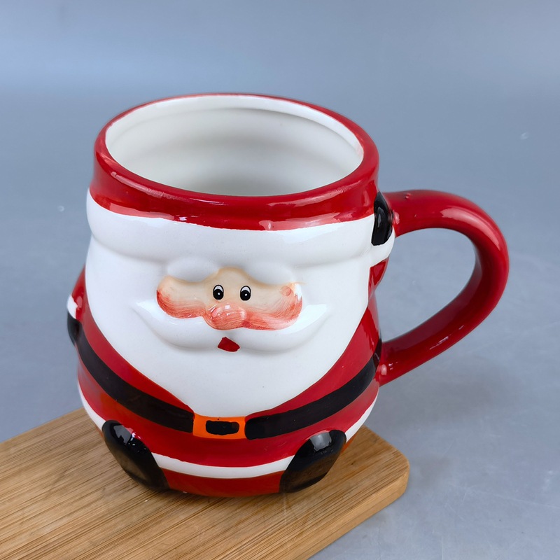 Navidad creativa transfronteriza atmósfera cerámica de oro tazas de Santa Claus tazas de Navidad artesanías cerámicas