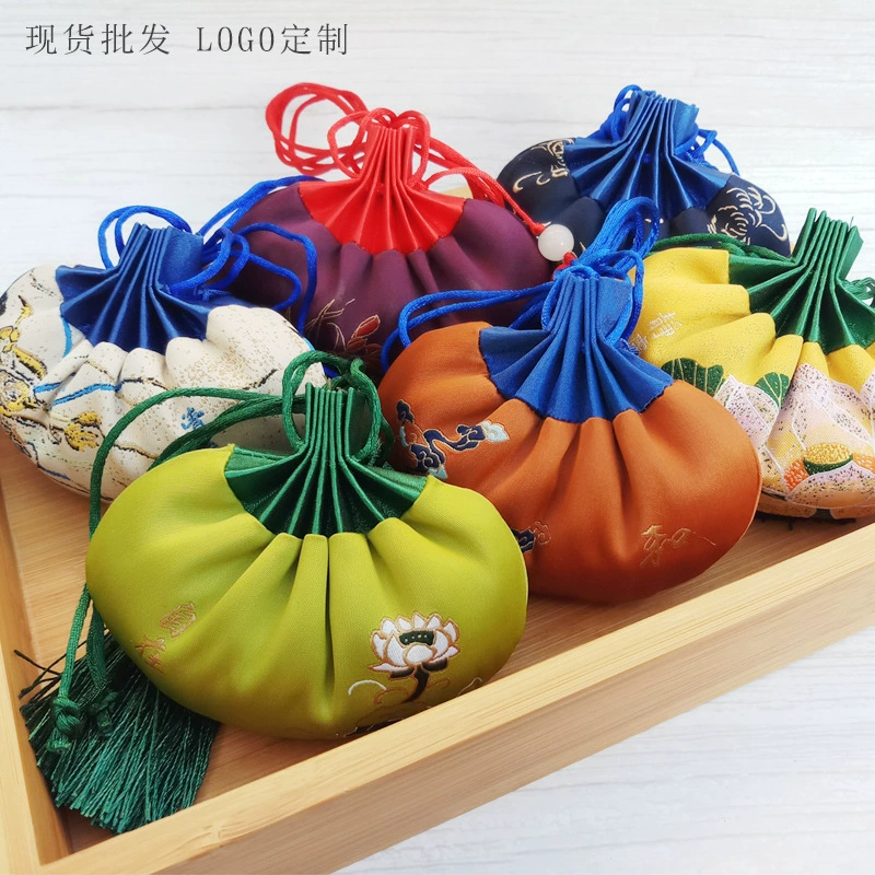 Huidimeng антикварная ручная кладь на шее подвесная сумка для волос кулон аксессуары Hanfu вышитая парча Саше пустая сумка