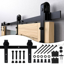 亚马逊跨境美式谷仓门吊轨复古推拉移门滑轨碳钢导轨五金配件全套