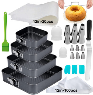Amazon 194-piece set cake piping nozzle baking tool set non-stick baking tray carbon steel live bottom lock mold
