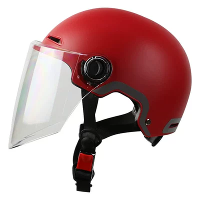 Motorcycle passenger helmet red four Motosiklet kaskı (dəbilqə) - transparent-long-mirror-l