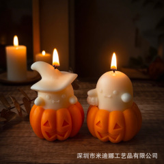 ハロウィンゴーストカボチャの香りのキャンドル面白いクリエイティブな雰囲気の装飾品ホリデーギフトカボチャのスマイリーフェイスキャンドル