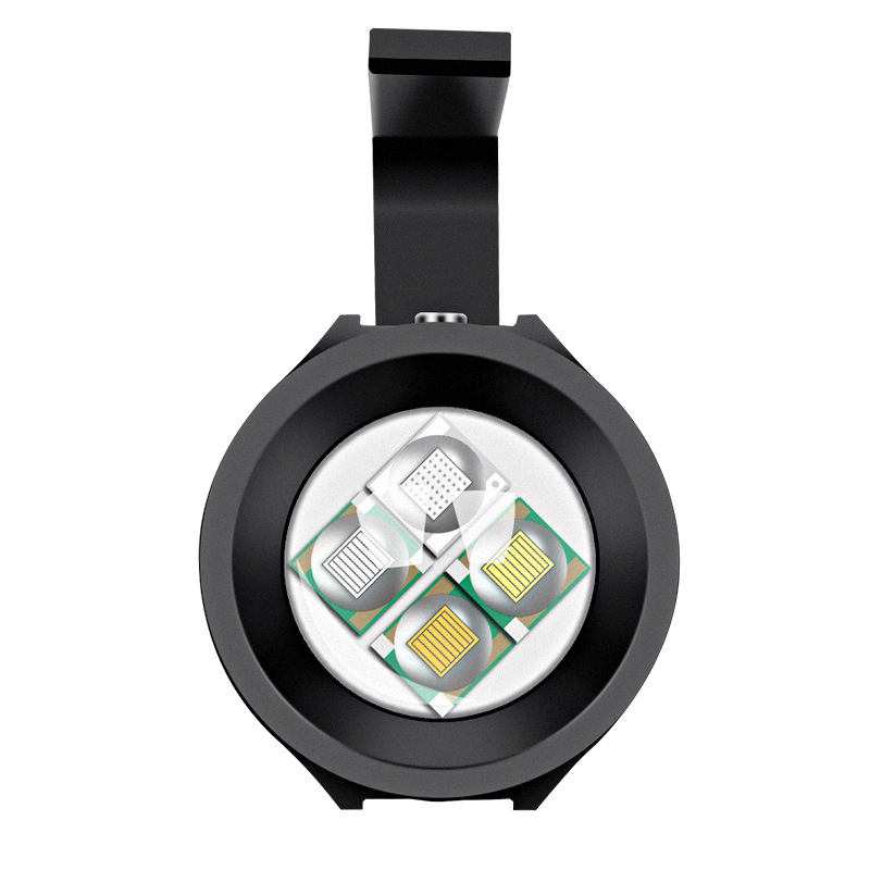 Shenhuo venta al por mayor luz fuerte luz de pesca nocturna LED fuente de luz de cuatro colores azul blanco púrpura amarillo enfoque telescópico LUZ DE PESCA GF03