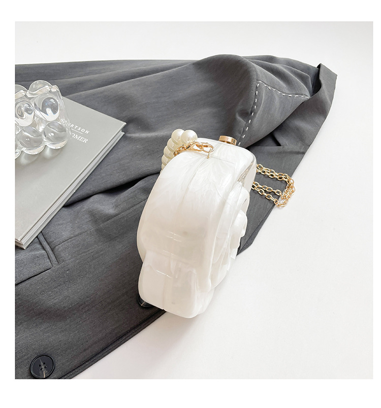 Elegante Blumen Acryl Handtasche Für Damen Einzigartige Box Tasche_voghion.com