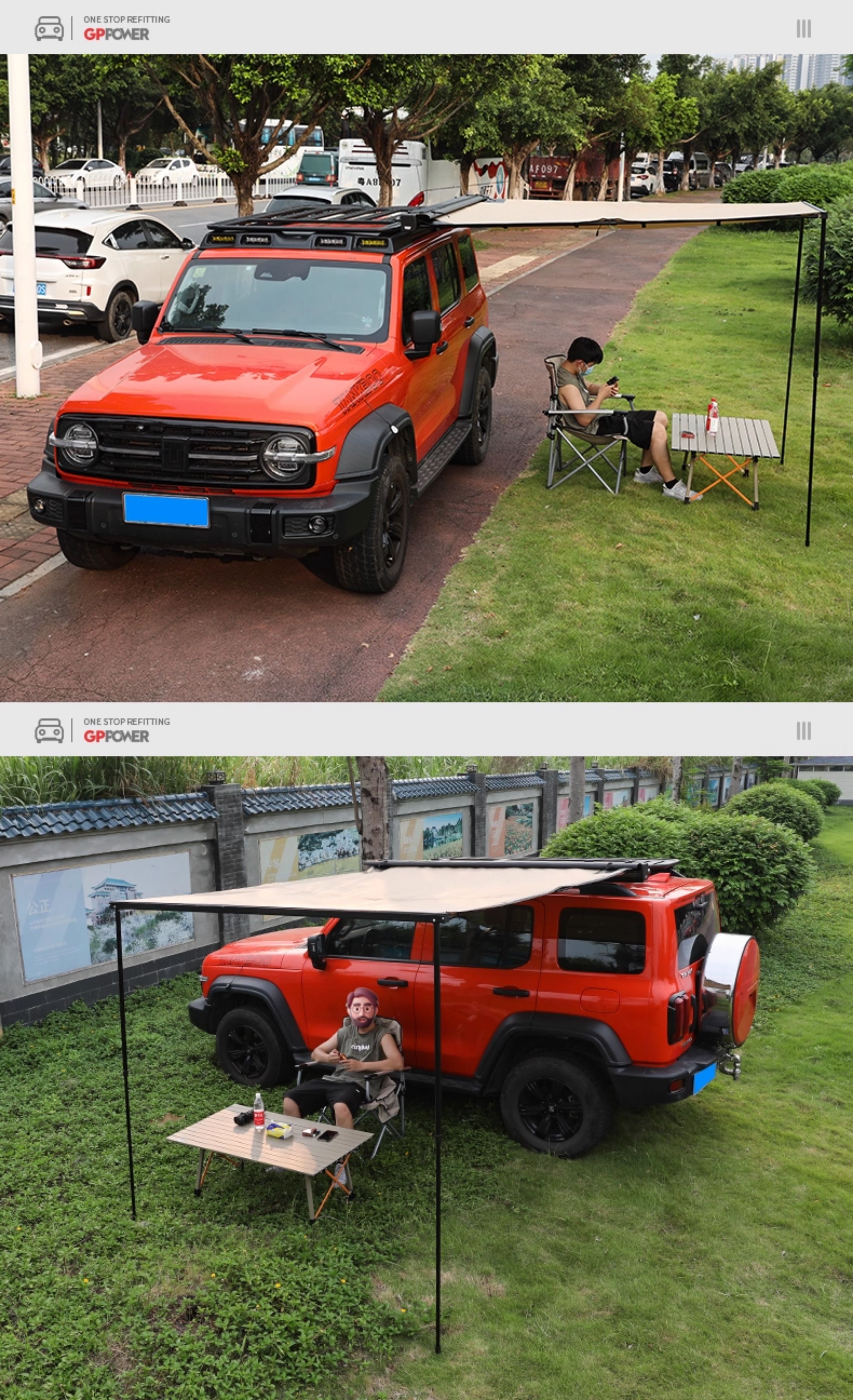 Tank 300 Flying Star Luggage Rack, Four-Eye Spotlight, Spoiler, Roof Platform, Ladder, Side Tent, Modification Accessories