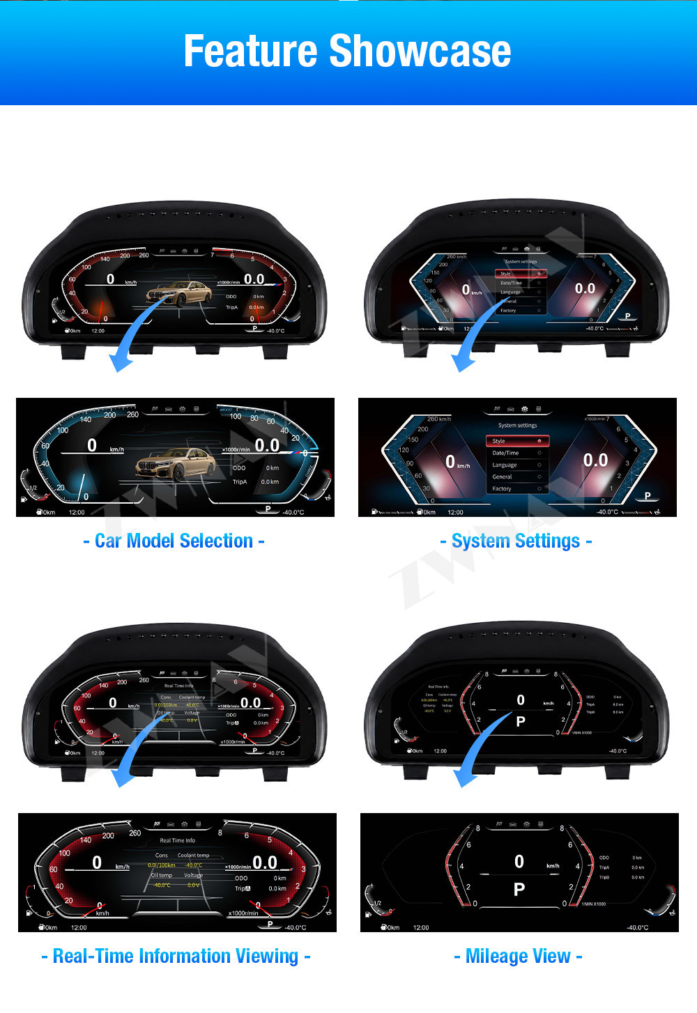 Suitable for 2009-2017 BMW 5 Series 5GT F07 F10 F11, upgrade to a full LCD instrument cluster