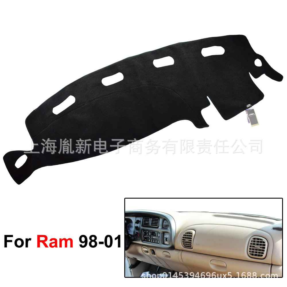 Suitable for 1998-2001 Dodge Ram Black Anti-Glare Mat Dashboard Cover Sun Protection Mat Dashboard Protective Cover