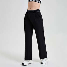 欧美女士直筒阔腿裤子休闲裤宽松长裤女式运动低腰加长显腿长