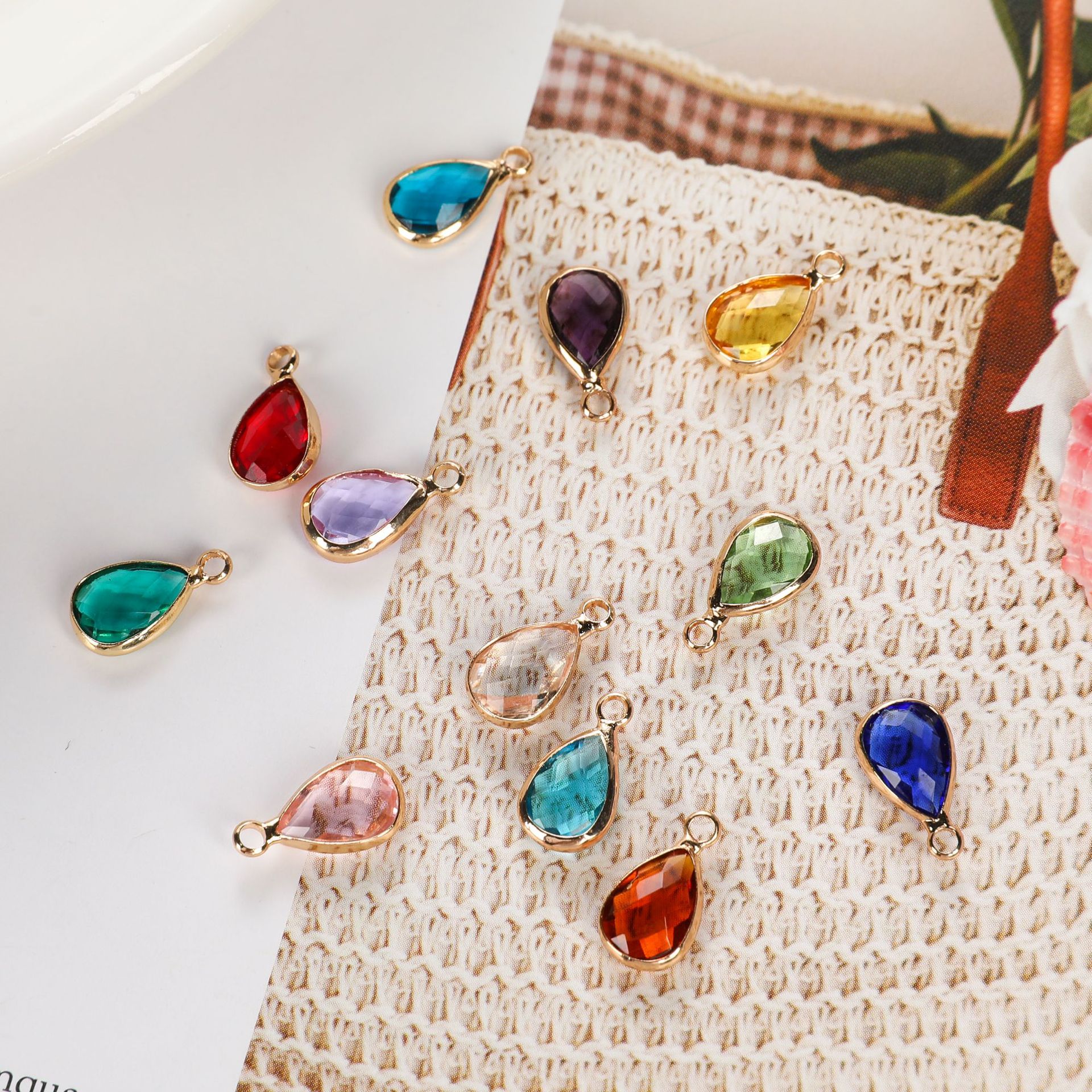 1g Weight Pendant Jewelry Making Type 8 * 14mm Jewelry Making Size Glass, Birthstone Inlay Material DIY Jewelry Accessories Classification 1 Piece Quantity Copper Material Water Droplets Pattern Inlay Design Casual, Simple Style Style 1 Piece 8 * 14mm Copper Glass Birthstone Water Droplets Pendant 3