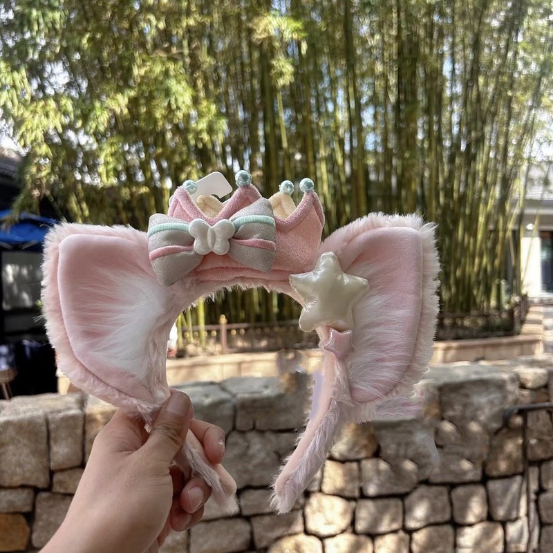 ディズニー購入 シェリーローズ ヘッドバンド 女性用 かわいい ダッフィーベア リボン ぬいぐるみ ヘッドバンド 遊園地 写真撮影 ヘアピン|undefined