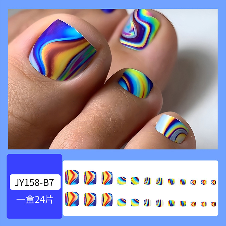 Venta caliente parche de uñas de pie desgaste de uñas de belleza de uñas pieza al por mayor elegante pieza de uñas de pie blanco dedo del pie fábrica de uñas