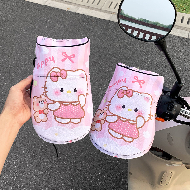 かわいい Xiaoxin 電気自動車日焼け止め手袋オートバイ日焼け止めハンドルカバー防水日焼け止め通気性レザー日焼け止め手袋|undefined