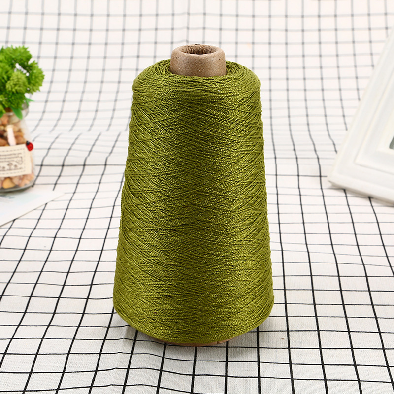 跨境2股烧毛丝光蕾丝线9支2股长绒棉纱线手绣钩编线毛衫工艺品用