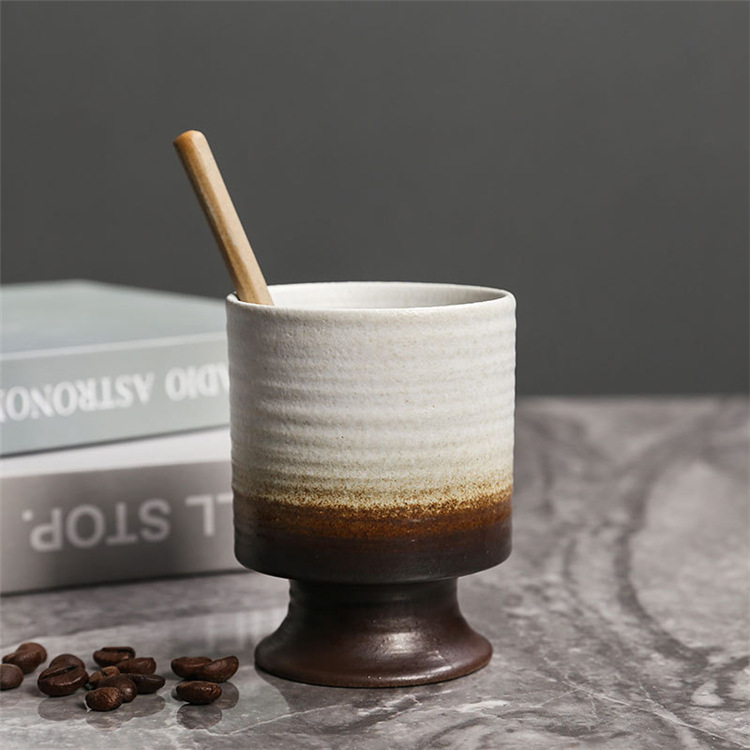 Rustikale Keramik Kaffeetasse Mit Graffiti Vintage Frühstücksbecher_voghion.com
