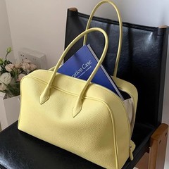 韓国版の早春の新型の復古のきわめてシンプルなレイシの紋様の大容量の通勤のシングル肩の女性のカバンの韓国版の手提げのボストンバッグ