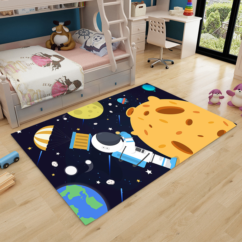 Children's cartoon floor mat children's room bedroom bedside carpet rectangular crawling mat kindergarten floor mat