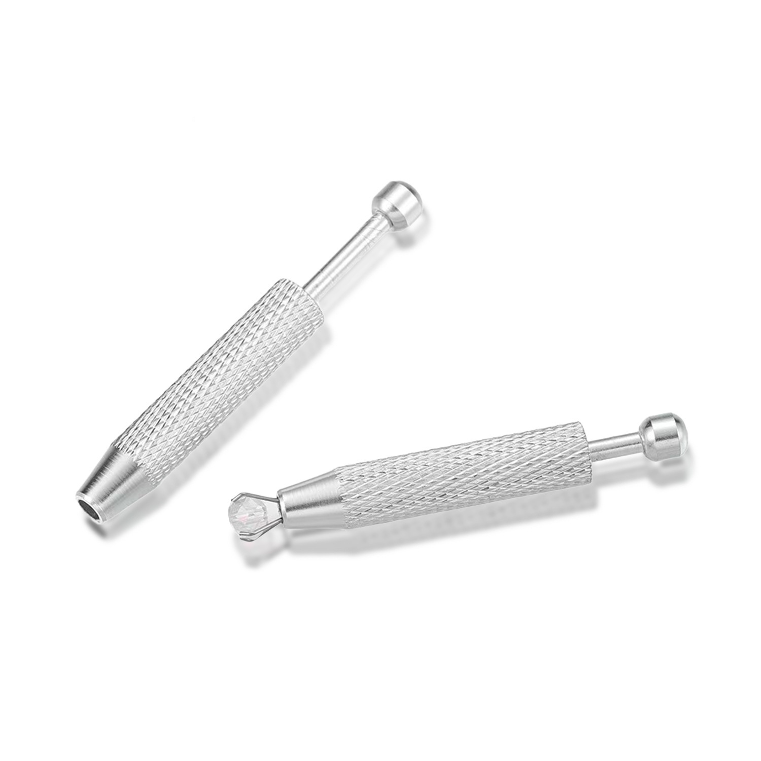 铝合金长短款四爪夹子防滑裸钻抓取神器首饰器材穿刺饰品抓取工具