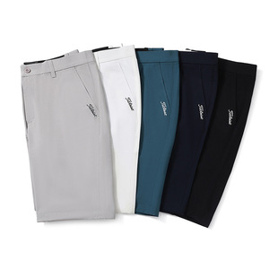 Cross-Border Men's Golf Shorts Summer Fashion Sports Pants Elastic Golf Color-Block Five-Point Shorts