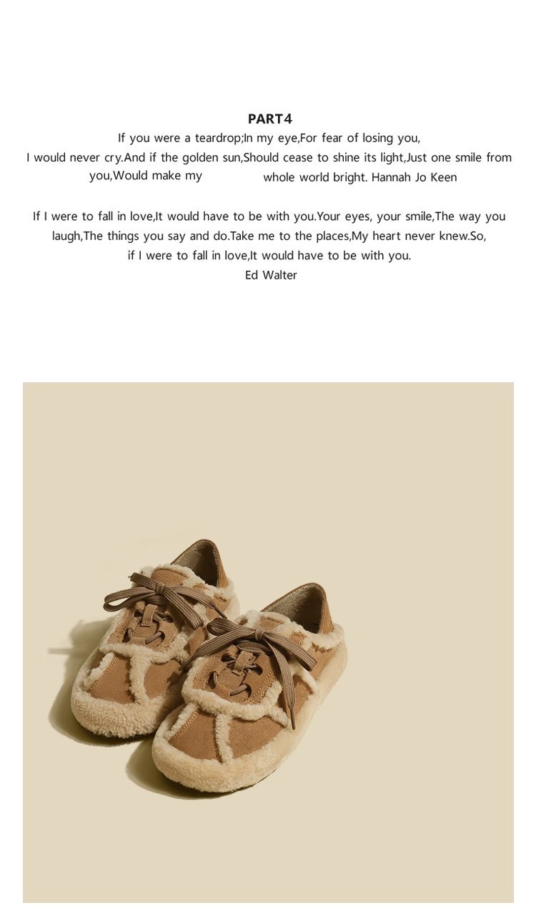 Casual Shoes For Women Plush Lining Warm Lace-up Winter Footwear_voghion.com