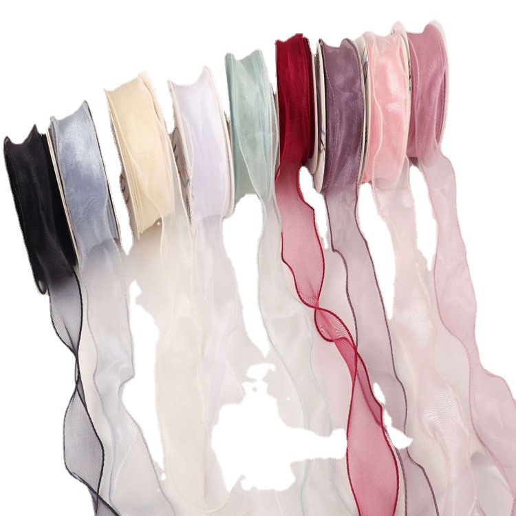 4cm plain fishtail yarn ribbon flower gift packaging baking cake dress ribbon bow hair accessories diy