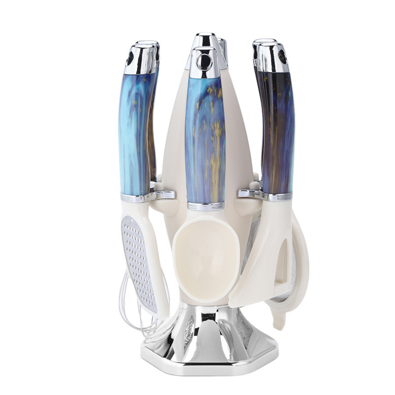 Cocinas multifuncionales cocinas de cocina set de siete piezas cuchillo de cocina casero huevo batidor raspador set stock al por mayor