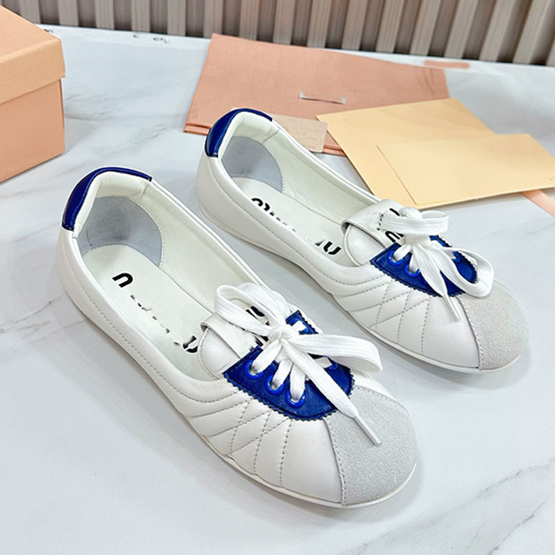 Baskets de ballet douces françaises pour femmes, semelle plate, nouvel article printemps/été 2024, chaussures blanches, One Foot pour femmes_voghion.com