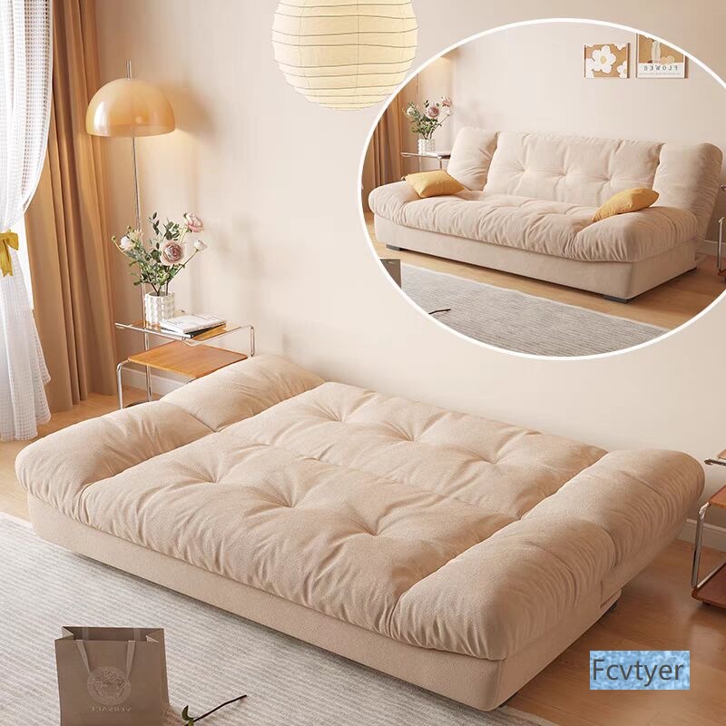 Ji Fei Xiang Rental Dual-Purpose Reversible Sofa Bed Sofa Small Apartment Home Super Soft Cloud Durable Folding Sofa Bed