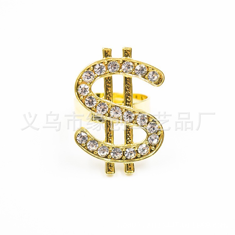 Festival props Oriente Medio Dubai tirano árabe sombrero dólar collar aleación dólar anillo barba traje