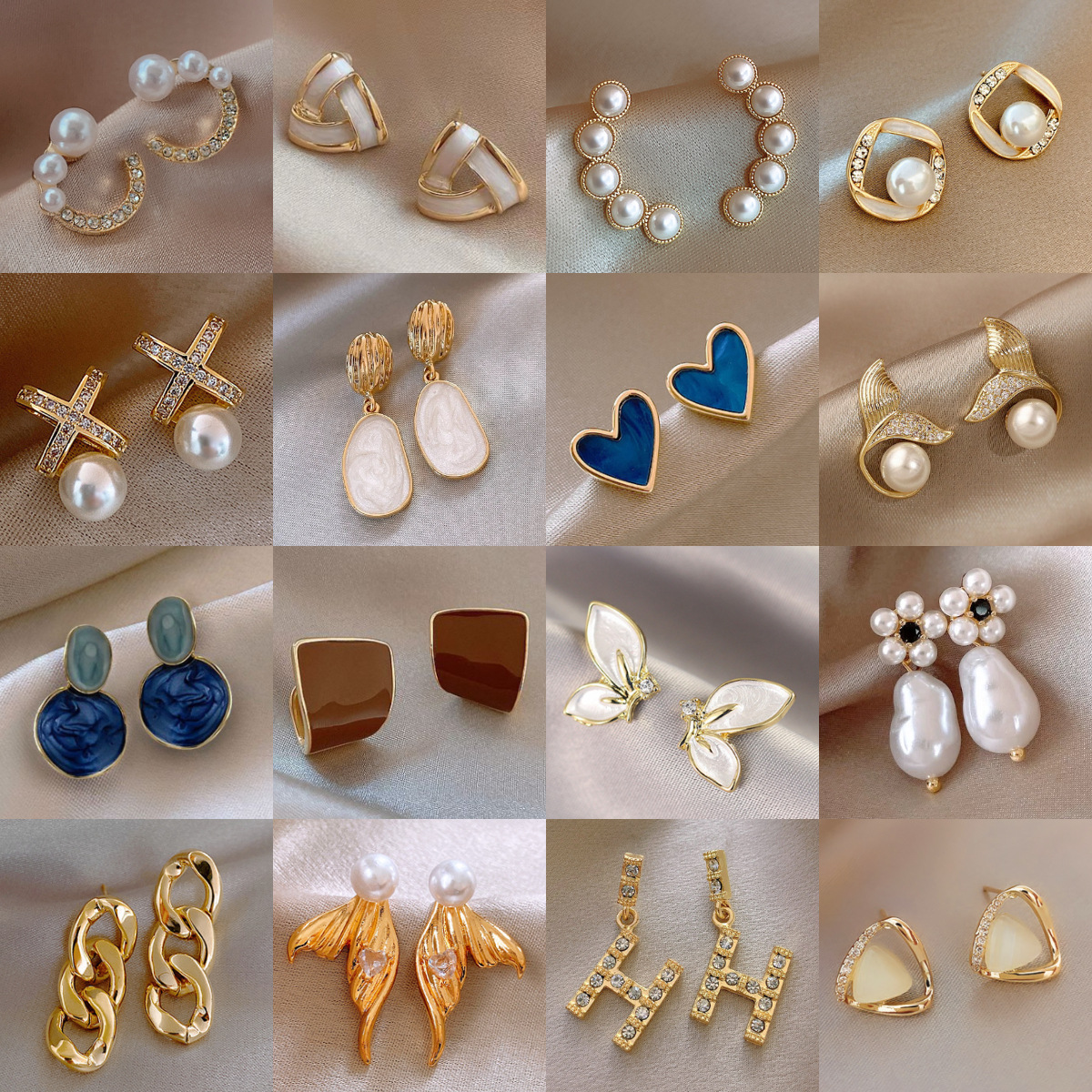 Aguja de plata de moda alta sensación de diamante de goteo de aceite pendientes nicho universal elegante pernos de orejas ligero lujoso temperamento simple orejas para mujeres