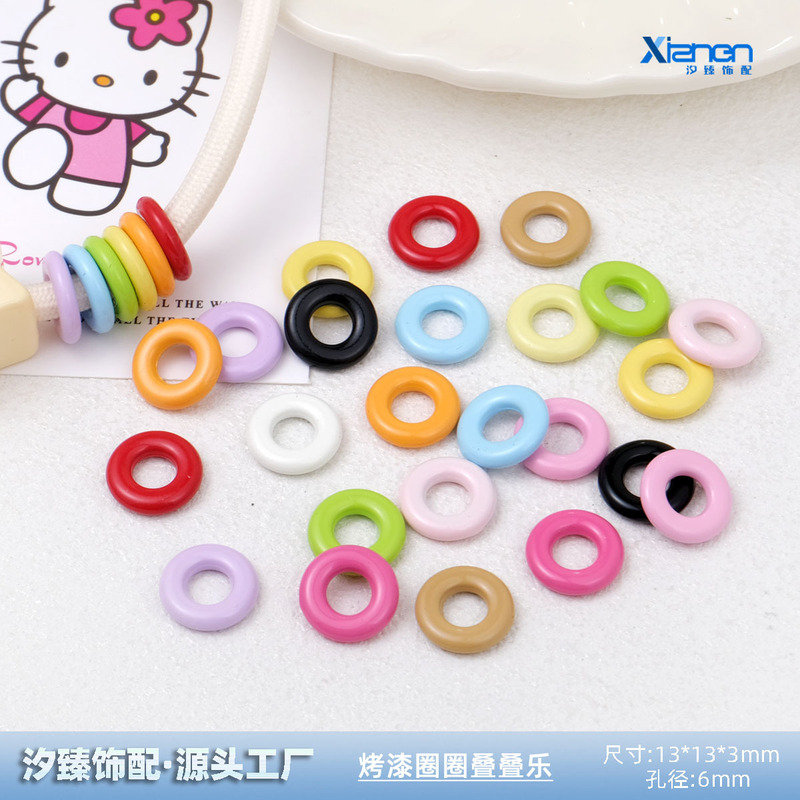 Painted Colorful Donut-Shaped Acrylic Beads for DIY Phone Chain Accessories Painted Colorful Donut-Shaped Acrylic Beads for DIY Phone Chain Accessories