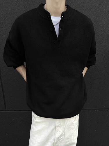 American cool Henry leading men's sweater 2024 new autumn and winter lazy feeling old money style knitted sweater line coat