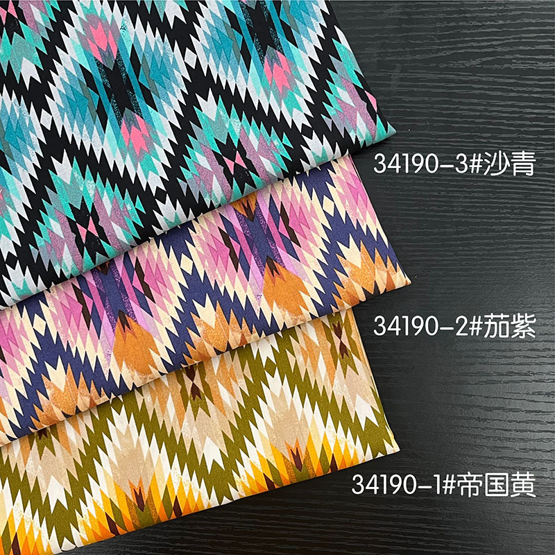 Factory new 30 artificial cotton fabric fashion atmosphere diamond totem printing dress clothing fabric