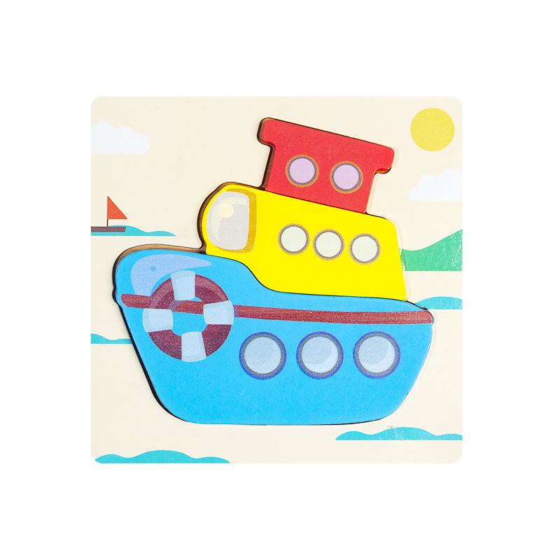 Kindergarten bebé rompecabezas de madera tridimensional juego de rompecabezas 1-3 educación temprana bebés y niños y niñas juguetes